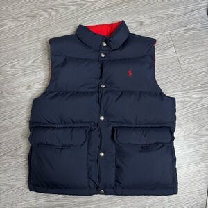 Vintage Polo Ralph Lauren Reversible Puffer Vest Blue/Red Youth Sz M / L